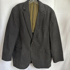 FLYNT Blazer Unstructured Charcoal Two Button 42 R Mens Sport Coat Jacket Cotton